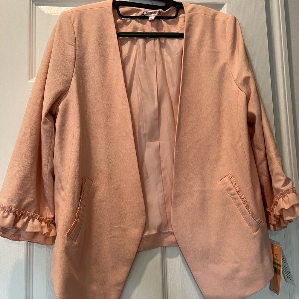 Nanette Lepore Sheer Pink Blazer Size 14